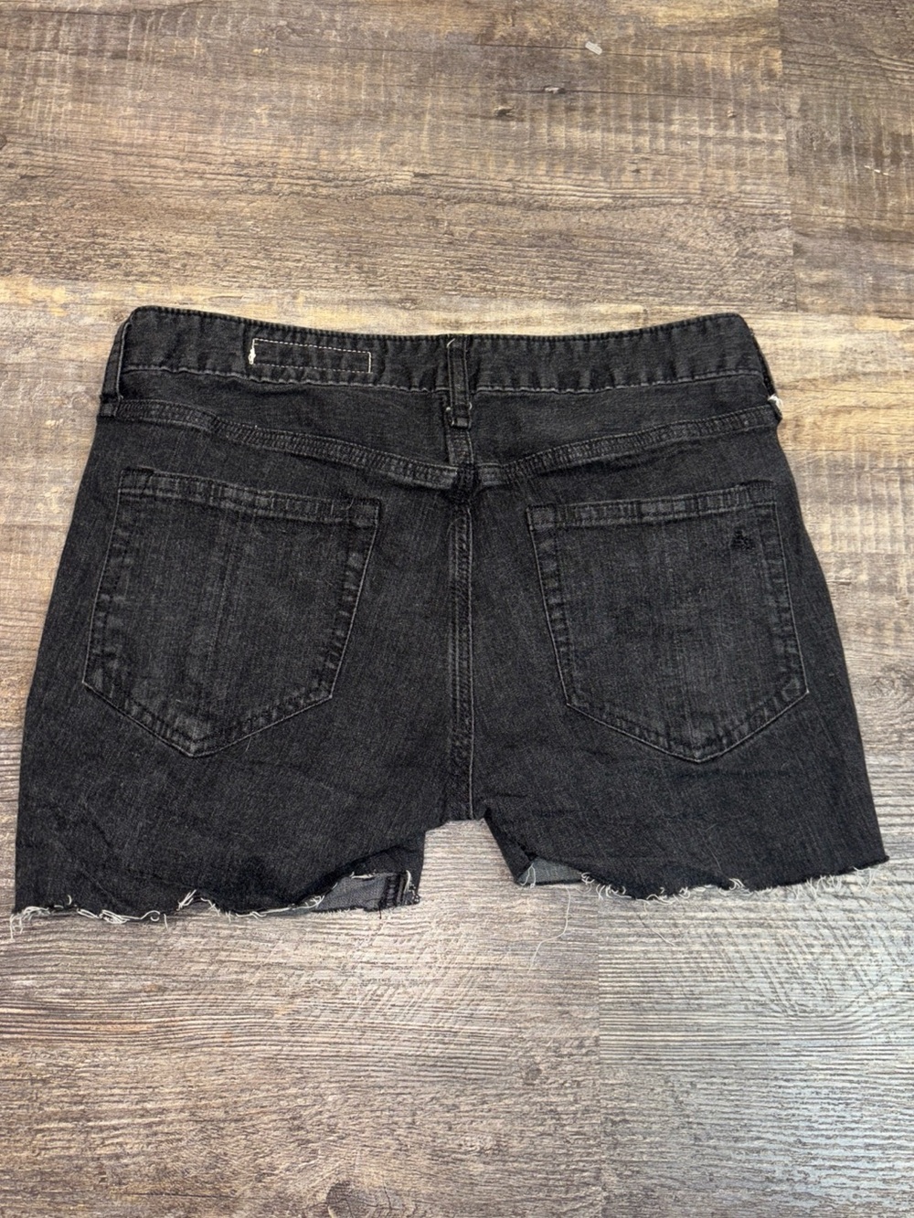 Vintage Y2K Rag & Bone Low Rise Cutoff Black Jean Shorts Size 27 In Waist - Picture 2 of 7